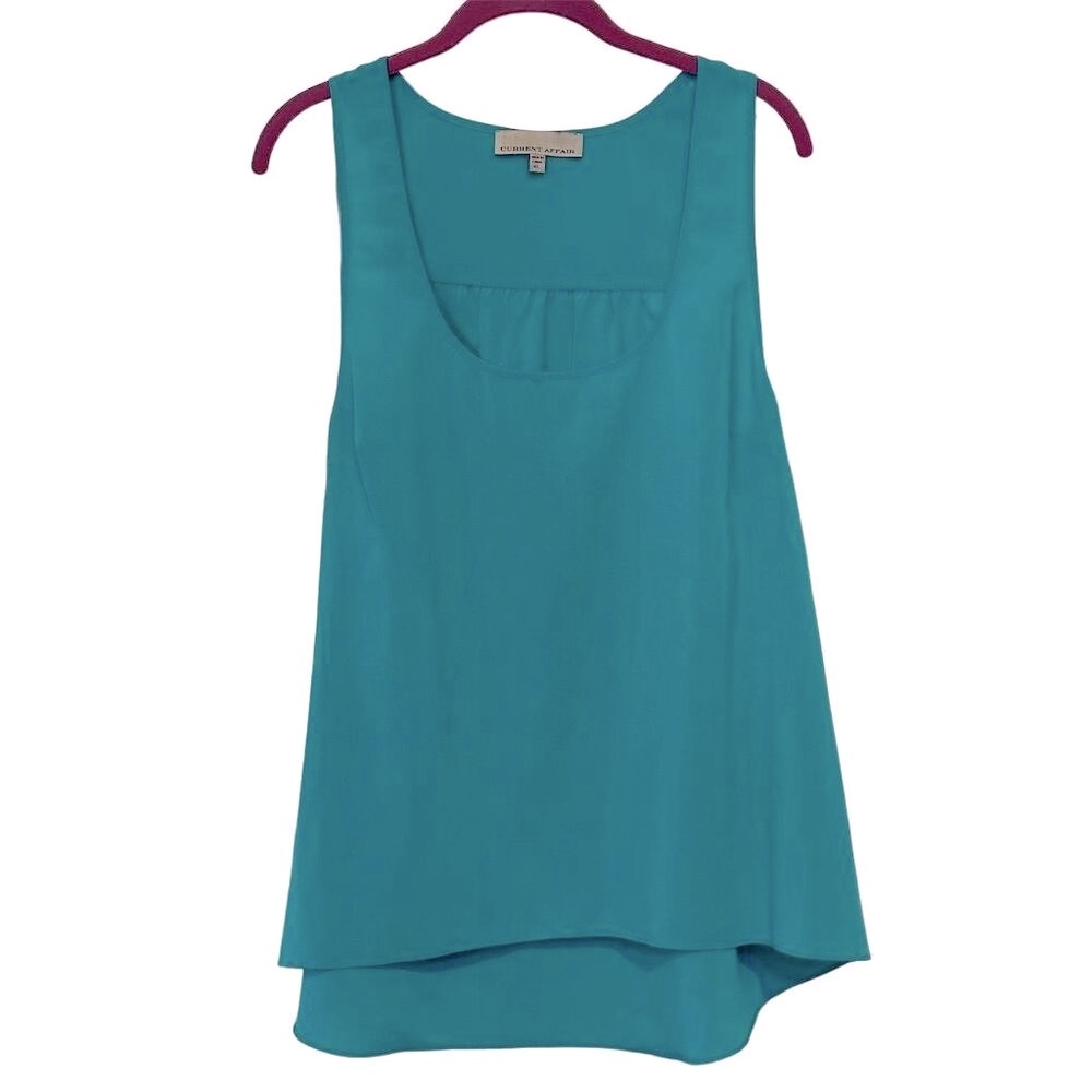 Current Affair Women's XL Blue Sleeveless Scoop Neck Tank Top - Picture 2 of 8